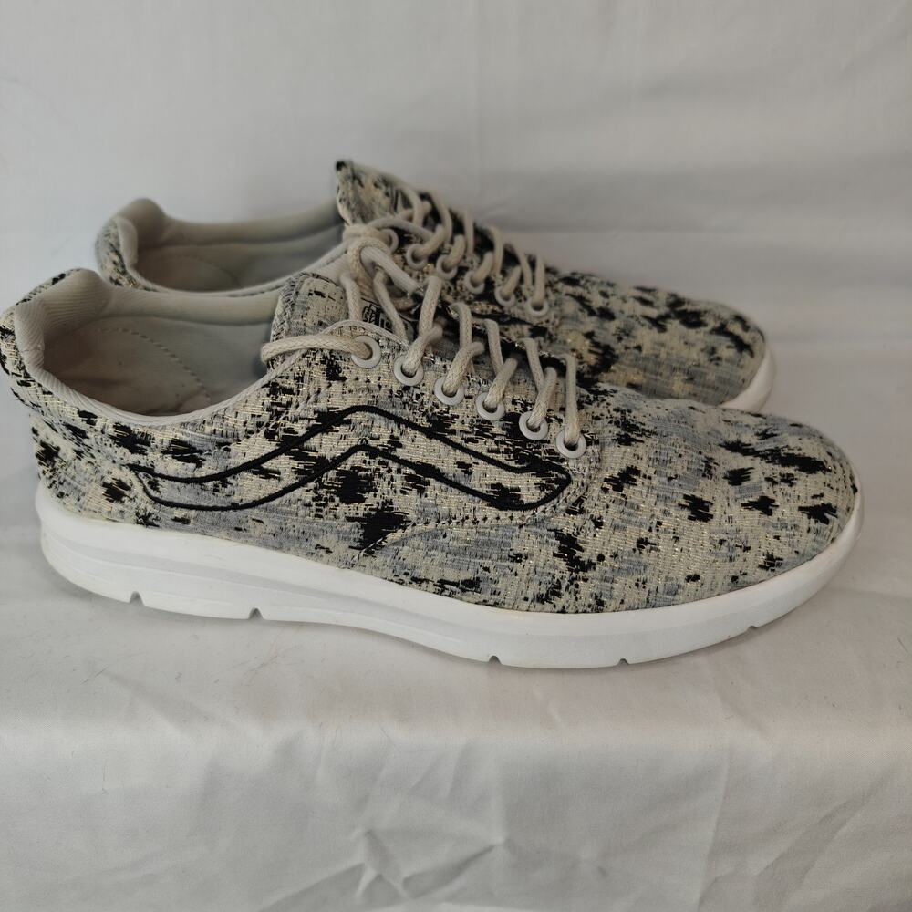 Vans Iso 1.5 Italian Weave Absrt Women's Size 8.5 Black Gray Gold Sparkle 721356